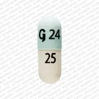 Zonisamide (Zonisamide [ zoe-nis-a-mide ])-G24 25-25 mg-Blue & White-Capsule-shape