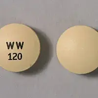 Caffeine and ergotamine (oral/rectal) (Caffeine and ergotamine (oral/rectal) [ kaf-een-and-er-got-a-meen ])-WW 120-1 mg / 100 mg-Beige-Round