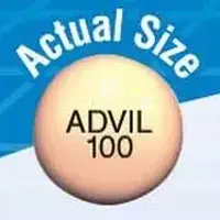 Children's advil (Ibuprofen [ eye-bue-proe-fen ])-Advil 100-100 mg-Brown-Round
