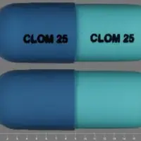 Clomipramine (Clomipramine [ kloe-mi-pra-meen ])-CLOM 25 CLOM 25-25 mg-Blue / Blue-Capsule-shape