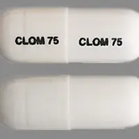 Clomipramine (Clomipramine [ kloe-mi-pra-meen ])-CLOM 75 CLOM 75-75 mg-White-Capsule-shape