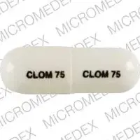 Clomipramine (Clomipramine [ kloe-mi-pra-meen ])-CLOM 75 CLOM 75-75 mg-White-Capsule-shape