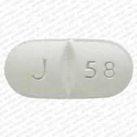 Lamivudine and zidovudine (Lamivudine and zidovudine [ la-miv-ue-deen-and-zye-doe-vue-deen ])-J 58-150 mg / 300 mg-White-Capsule-shape