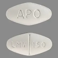 Lamivudine (Lamivudine [ la-miv-ue-deen ])-APO LMV 150-150 mg-White-Four-sided