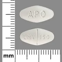 Lamivudine (Lamivudine [ la-miv-ue-deen ])-APO LMV 150-150 mg-White-Four-sided