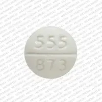 Medroxyprogesterone (Medroxyprogesterone (oral) [ me-drox-ee-proe-jes-ter-one ])-b 555 873-5 mg-White-Round