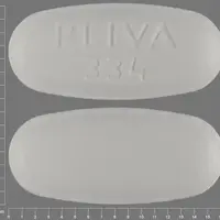 Metronidazole (systemic) (monograph) (Flagyl)-PLIVA 334-500 mg-White-Oval