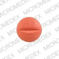 Moexipril (Moexipril [ moe-ex-i-pril ])-177 KU 15-15 mg-Orange-Round