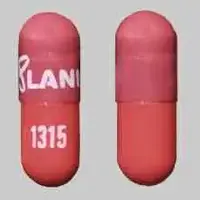 Rifampin (monograph) (Rifadin)-Logo LANNETT 1315-300 mg-Maroon / Red-Capsule-shape