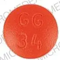 Thioridazine (Thioridazine [ thye-oh-rid-a-zeen ])-GG 34 100-100 mg-Red-Round