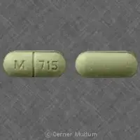 Timolol (systemic) (monograph) (Medically reviewed)-M 715-20 mg-Green-Capsule-shape