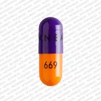 Acebutolol (Acebutolol [ a-se-bue-toe-lol ])-AMNEAL 669-200 mg-Purple / Orange-Capsule-shape