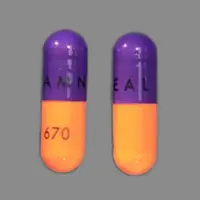 Acebutolol (Acebutolol [ a-se-bue-toe-lol ])-AMNEAL 670-400 mg-Purple / Orange-Capsule-shape