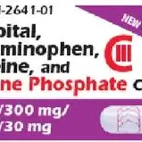 Acetaminophen, butalbital, caffeine, and codeine (Acetaminophen, butalbital, caffeine, and codeine [ a-seet-a-min-o-fen, bue-tal-bi-tal, kaf-een, and-koe-deen ])-FIORICET CODEINE Logo (Four Heads)-300 mg / 50 mg / 40 mg / 30 mg-Blue & Gray-Capsule-shape