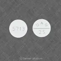 Amoxapine (Amoxapine [ a-mox-a-peen ])-5713 DAN 25-25 mg-White-Round