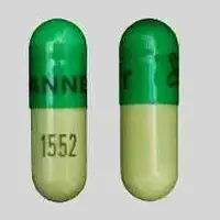 Aspirin, butalbital, and caffeine (Aspirin, butalbital, and caffeine [ as-pir-in, bue-tal-bi-tal, kaf-een ])-Logo LANNETT 1552-aspirin 325mg / butalbital 50mg / caffeine 40mg-Dark & Light Green-Capsule-shape