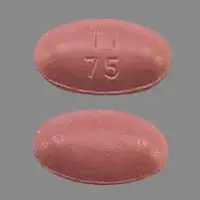 Carbidopa, entacapone, and levodopa (Carbidopa, entacapone, and levodopa [ kar-bi-doe-pa, en-tak-a-pone, lee-voe-doe-pa ])-T1 75-18.75 mg / 200 mg / 75 mg-Red-Oval