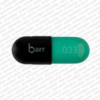 Chlordiazepoxide (Chlordiazepoxide [ klor-dye-az-e-pox-ide ])-barr 033-10 mg-Black & Green-Capsule-shape