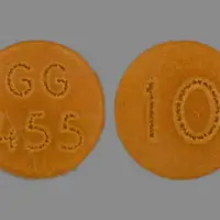 Chlorpromazine (Chlorpromazine (oral/injection) [ klor-proe-ma-zeen ])-GG 455 10-10 mg-Brown-Round