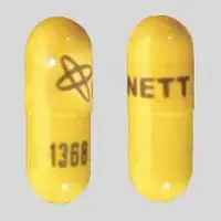 Danazol (Danazol [ dan-a-zol ])-Logo LANNETT 1368-100 mg-Yellow-Capsule-shape