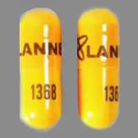 Danazol (Danazol [ dan-a-zol ])-Logo LANNETT 1368-100 mg-Yellow-Capsule-shape