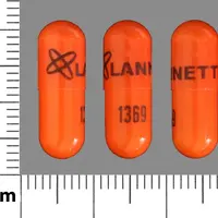 Danazol (Danazol [ dan-a-zol ])-Logo LANNETT 1369-200 mg-Orange-Capsule-shape