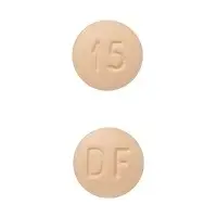 Darifenacin (Darifenacin [ dar-e-fen-a-sin ])-DF 15-15 mg-Orange-Round