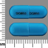 Dicloxacillin (Dicloxacillin [ dye-klox-a-sil-in ])-GG855 GG855-500 mg-Blue-Capsule-shape