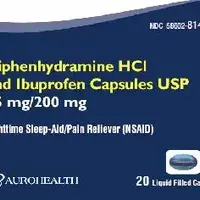 Diphenhydramine and ibuprofen (Diphenhydramine and ibuprofen [ dye-fen-hye-dra-meen-and-eye-bue-proe-fen ])-DHI25-25 mg / 200 mg-Blue-Oval
