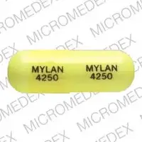 Doxepin (systemic) (monograph) (Sinequan)-MYLAN 4250 MYLAN 4250-50 mg-Yellow-Capsule-shape