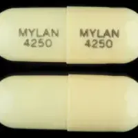 Doxepin (systemic) (monograph) (Sinequan)-MYLAN 4250 MYLAN 4250-50 mg-Yellow-Capsule-shape