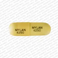 Doxepin (capsules, oral concentrate) (Doxepin (capsules, oral concentrate) [ dox-e-pin ])-MYLAN 4250 MYLAN 4250-50 mg-Yellow-Capsule-shape