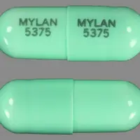 Doxepin (systemic) (monograph) (Sinequan)-MYLAN 5375 MYLAN 5375-75 mg-Green-Capsule-shape