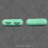 Doxepin (systemic) (monograph) (Sinequan)-MYLAN 5375 MYLAN 5375-75 mg-Green-Capsule-shape