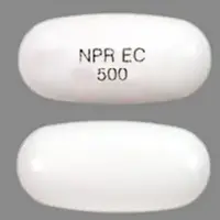 Ec-naprosyn (Naproxen [ na-prox-en ])-NPR EC 500-500 mg-White-Capsule-shape