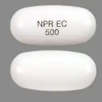 Ec-naprosyn (Naproxen [ na-prox-en ])-NPR EC 500-500 mg-White-Capsule-shape