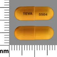 Fluoxetine and olanzapine (Fluoxetine and olanzapine [ floo-ox-eh-teen-and-oh-lan-za-peen ])-TEVA 5504-25 mg / 6 mg-Orange-Capsule-shape