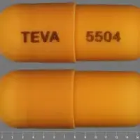 Fluoxetine and olanzapine (Fluoxetine and olanzapine [ floo-ox-eh-teen-and-oh-lan-za-peen ])-TEVA 5504-25 mg / 6 mg-Orange-Capsule-shape