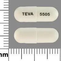 Fluoxetine and olanzapine (Fluoxetine and olanzapine [ floo-ox-eh-teen-and-oh-lan-za-peen ])-TEVA 5505-50 mg / 6 mg-White-Capsule-shape