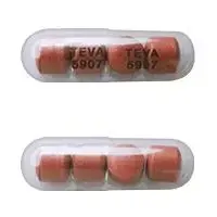 Mesalamine (rectal) (Mesalamine (rectal) [ me-sal-a-meen ])-TEVA 5907 TEVA 5907-400 mg-Clear-Capsule-shape