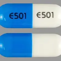 Nicardipine (oral/injection) (Nicardipine (oral/injection) [ nye-kar-di-peen ])-E501 E501-20 mg-Blue / White-Capsule-shape