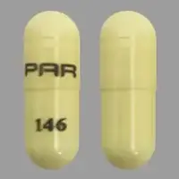 Penicillamine (Penicillamine [ pen-ih-sill-ah-meen ])-PAR 146-250 mg-Yellow-Capsule-shape