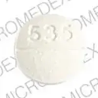 Pindolol (Pindolol [ pin-doe-lol ])-535 LOGO-10 MG-White-Round
