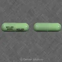 Piroxicam (Piroxicam [ peer-ox-i-kam ])-MYLAN 2020 MYLAN 2020-20 mg-Green-Capsule-shape