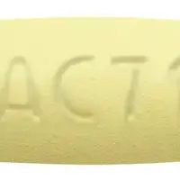 Posaconazole (oral/injection) (Posaconazole (oral/injection) [ poe-sa-kone-a-zole ])-AC71-100 mg-Yellow-Capsule-shape