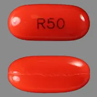 Rocaltrol (Calcitriol (oral/injection) [ kal-si-trye-ol ])-R50-0.5 mcg-Orange-Capsule-shape