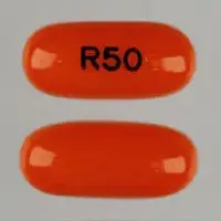 Rocaltrol (Calcitriol (oral/injection) [ kal-si-trye-ol ])-R50-0.5 mcg-Orange-Capsule-shape