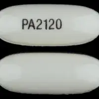 Valproic acid (Valproic acid (oral/injection) [ val-pro-ik-a-sid ])-PA 2120-250 mg-White-Capsule-shape