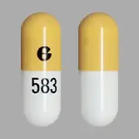 Aprepitant/fosaprepitant (monograph) (Emend)-G 583-40 mg-Yellow & White-Capsule-shape