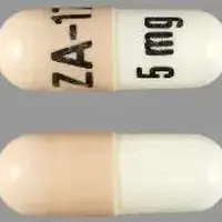 Bromocriptine (Bromocriptine (parlodel) [ broe-moe-krip-teen ])-ZA-17 5mg-5 mg-Tan & White-Capsule-shape